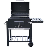 Portable Barbecue Charcoal Grill - Multifunctional Smoker with Adjustable Temperature, Wheels, and Handles for Outdoor Cooking